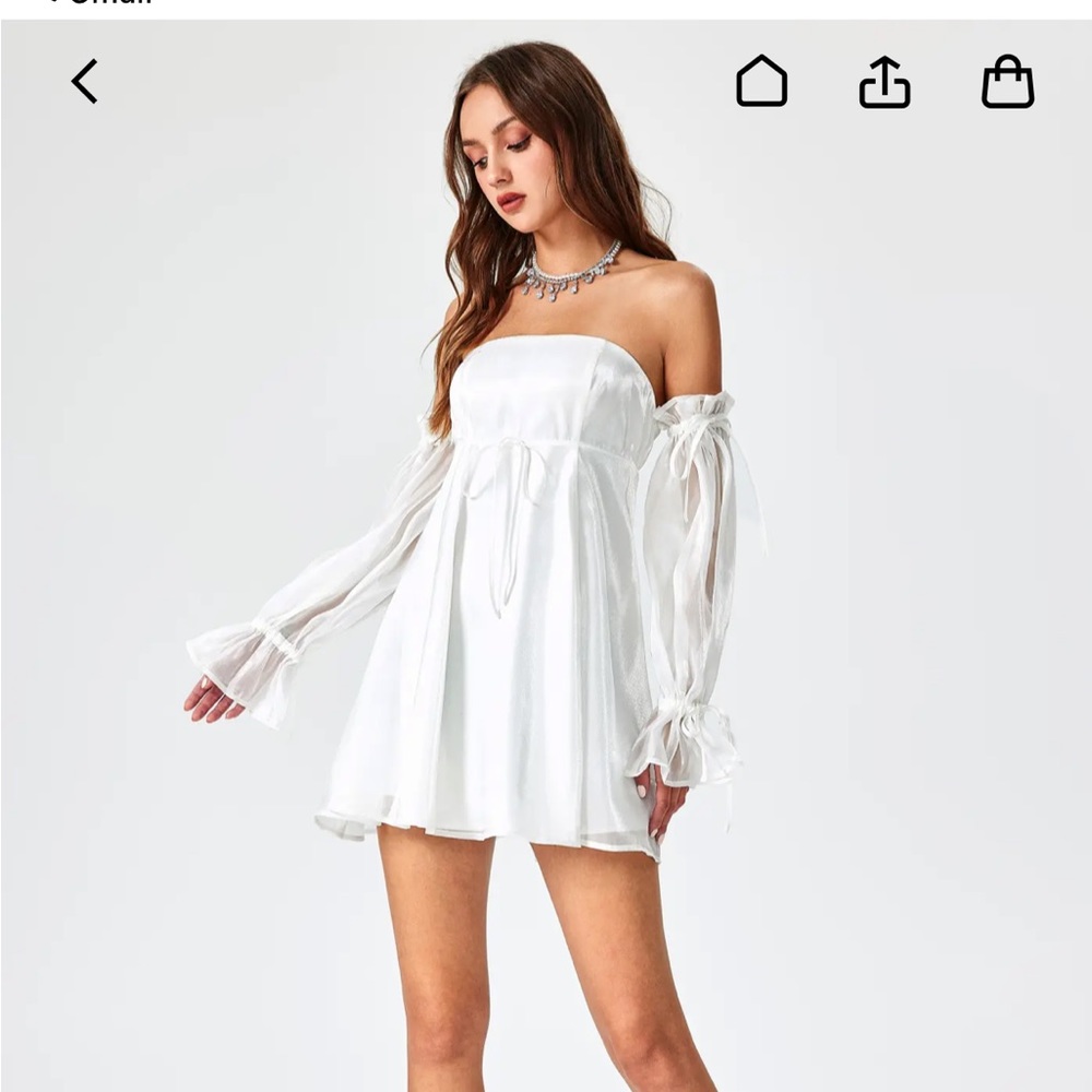 Cider White Off the Shoulder Dress